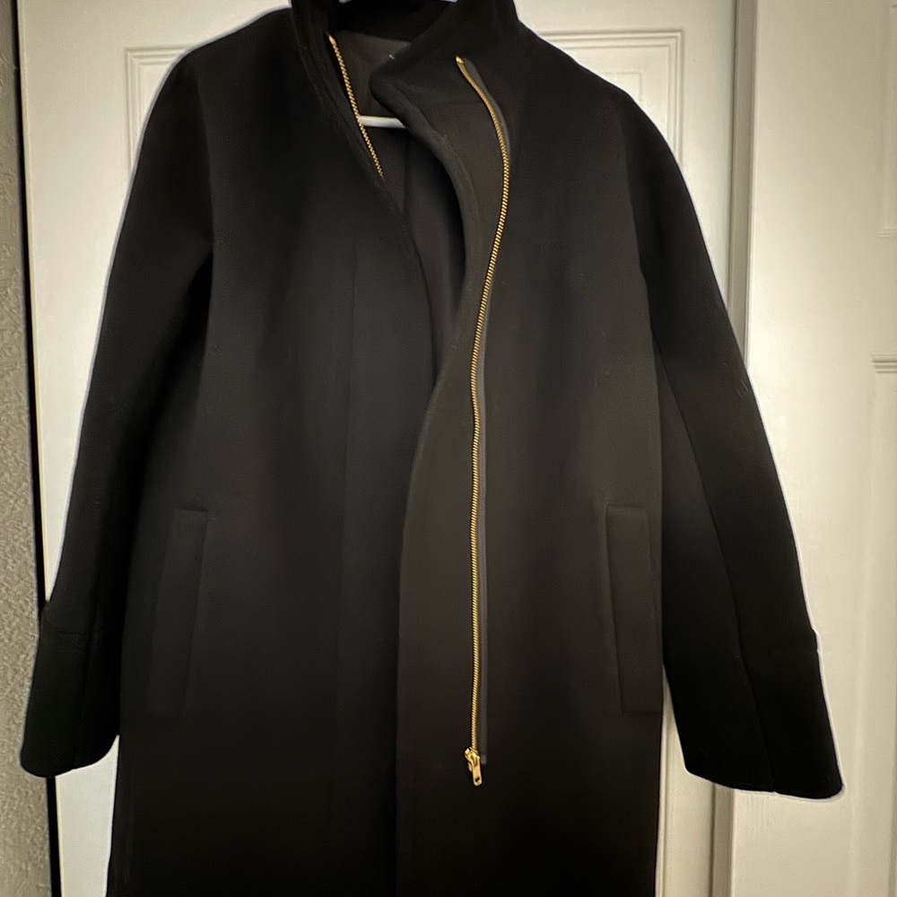 J. Crew Factory City Coat with  Gold Zipper